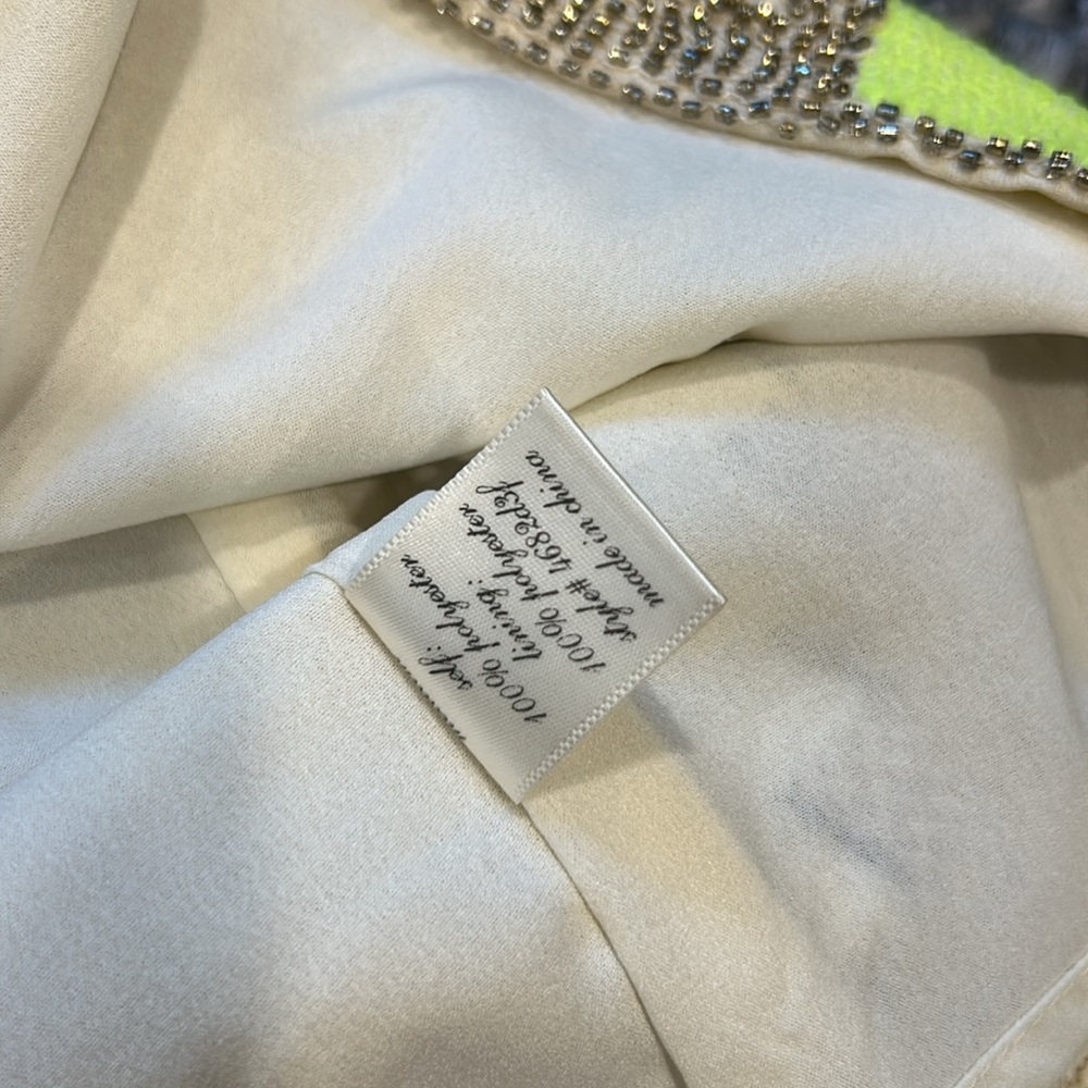 Harper Creme Pattern Beaded Sequenced Mini Dress … - image 7